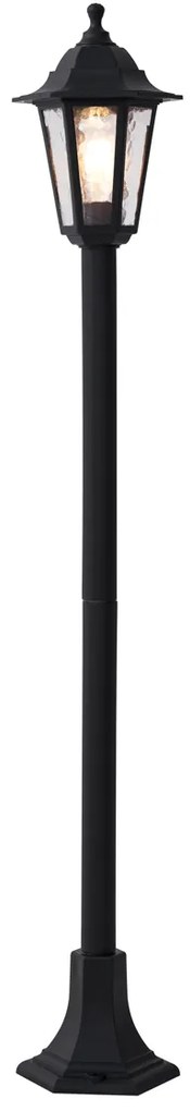 Lampione da esterno classico nero 122 cm IP44 - New Haven martellato