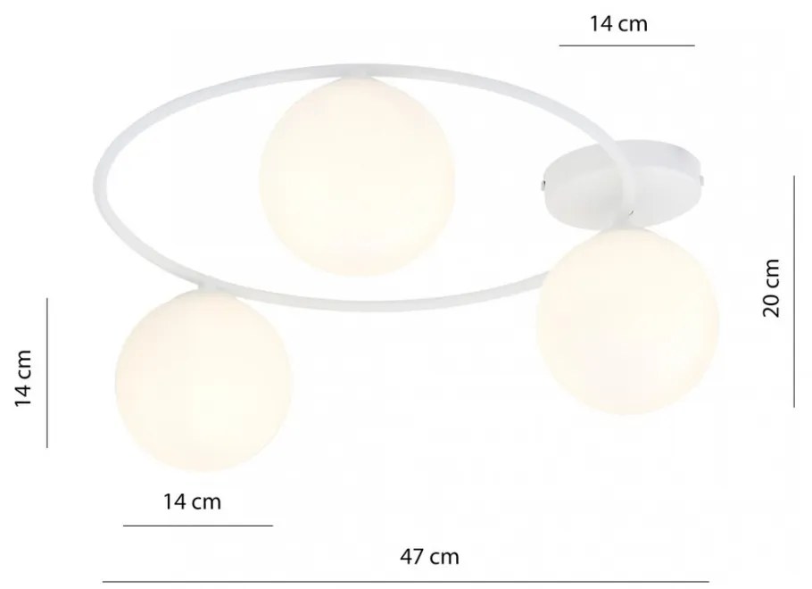Lampada da soffitto in acciaio SOPRA 3 da interno 3xE14 Colore del corpo Bianco