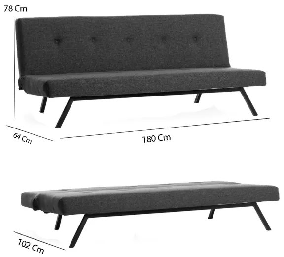 Divano a due posti LOKO grigio scuro