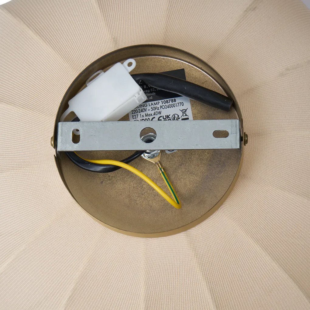 Plafoniera Japandi oro con paralume beige - Pluni