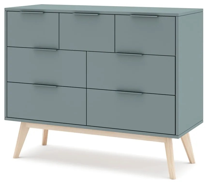Cassettiera verde polveroso 120x83x40 cm Pisco – Marckeric