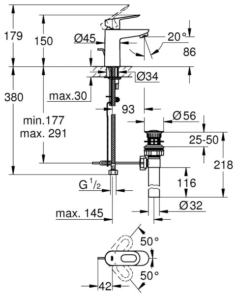 GROHE 32814000 - Miscelatore per lavabo BAULOOP, cromo lucido