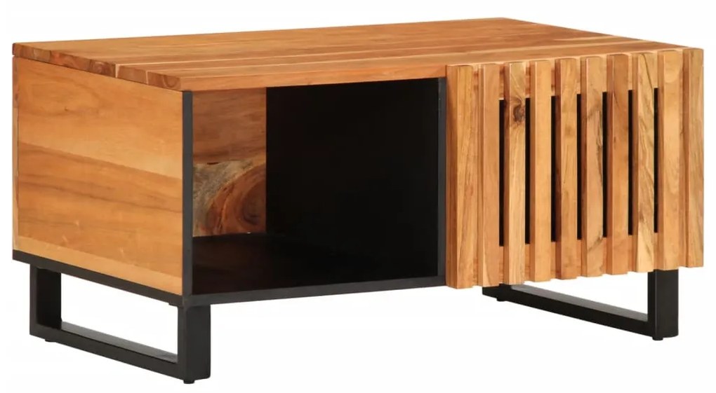 Tavolino Da Salotto 80x51x40 Cm İn Legno Massello Di Acacia /