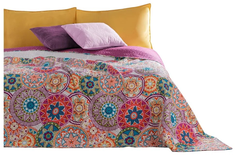 Copriletto reversibile in microfibra fucsia , 170 x 270 cm Bibi - DecoKing