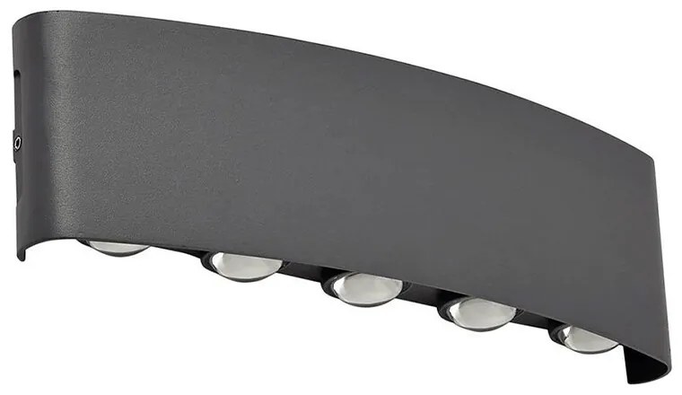 Lindby - Ithan 5 LED All'aperto Applique da Parete Scuro Grigio