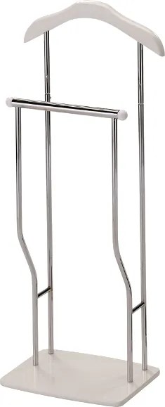Appendiabiti Greg in legno e metallo bianco-cromato – 40x30x107 cm