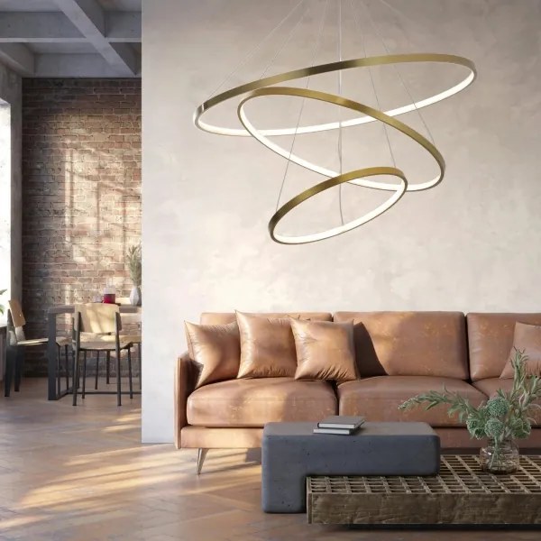 Lampadario LED a sospensione con filo LEA LED/60W/230V 4000K diametro 80 cm oro