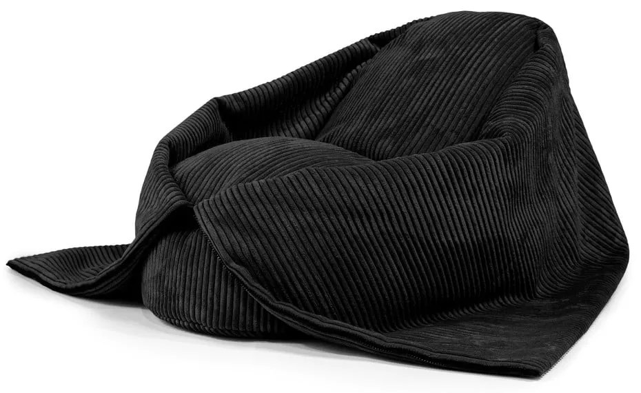 Pouf a sacco per bambini nero con rivestimento in velluto a coste Cocoon 100 – SLOWDOWN