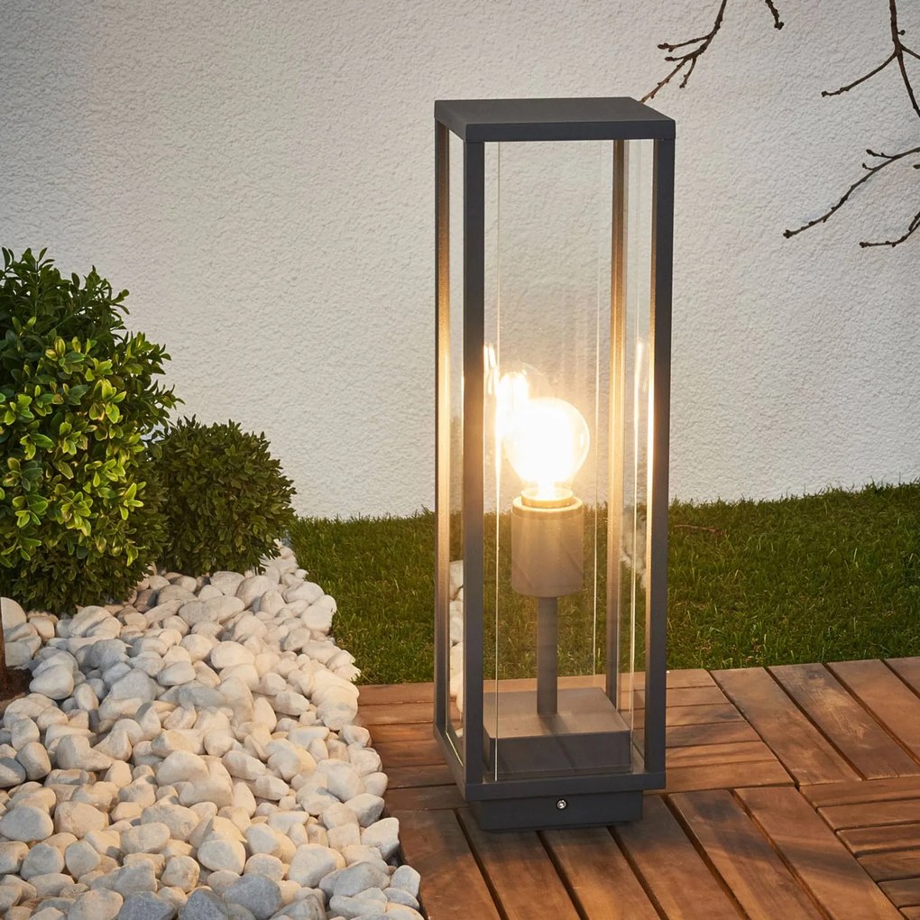 Lampione da giardino Annalea Lucande, Nero, Alluminio, Moderno, Lampada da esterni