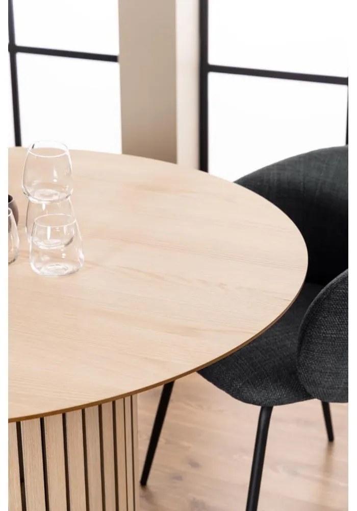 Tavolo da pranzo rotondo con piano effetto rovere ø 120 cm Linley - Actona