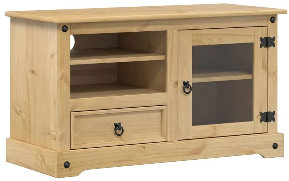 Mobile porta tv corona 100x45x58 cm in legno massello di pino