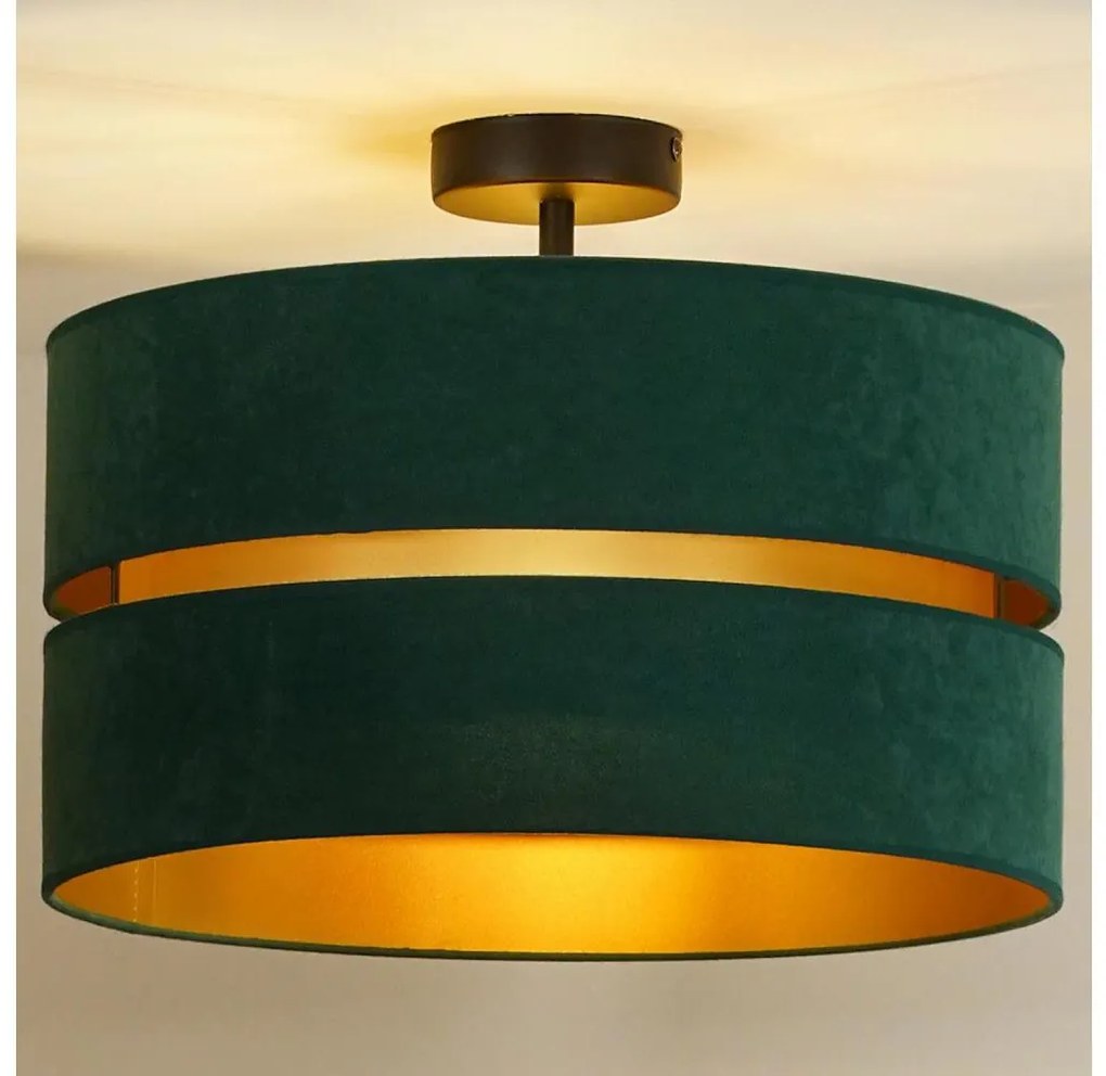 Duolla - Lampadario a plafone DUO 1xE27/15W/230V diametro 40 cm verde/oro