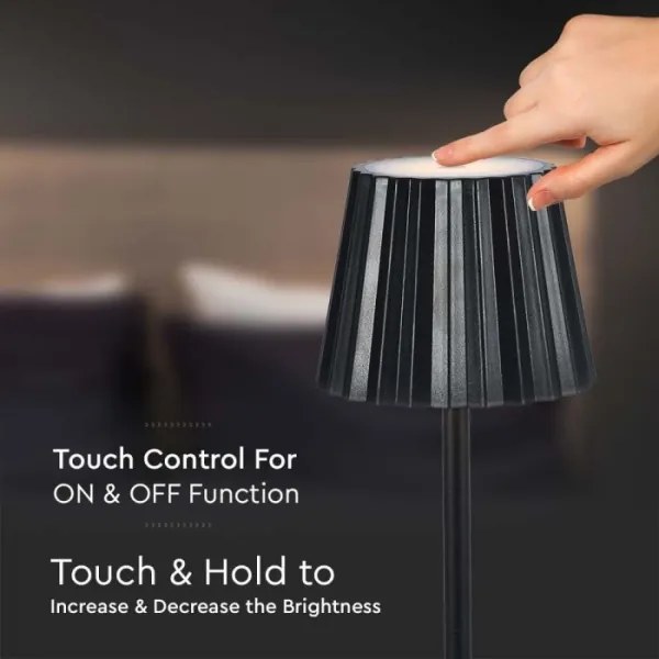 Lampada da tavolo LED dimmerabile ricaricabile 4W 5V 3000-6000K 1800mAh nera