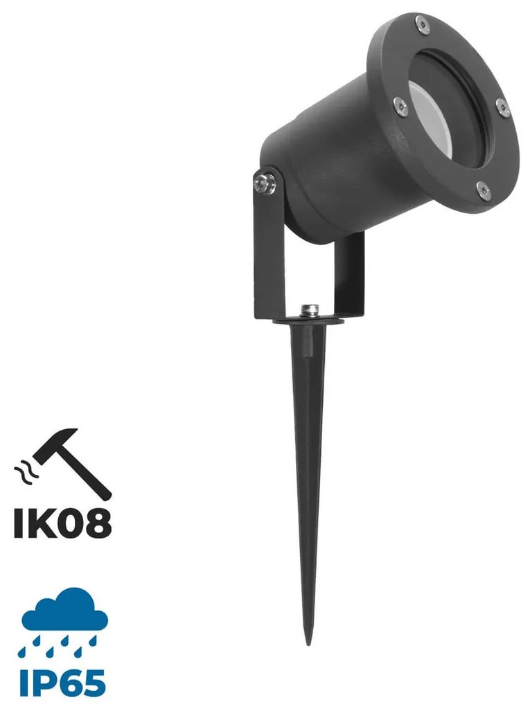 Faretto da Giardino con Picchetto GU10 - Nero
