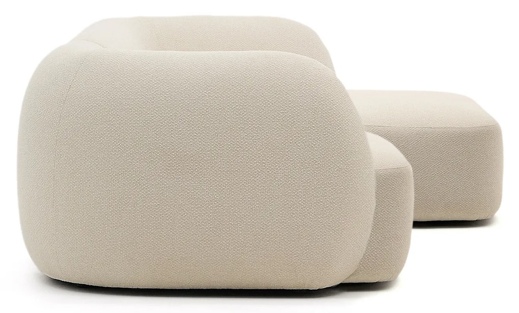 Kave Home - Divano modulare Martina 3 posti con chaise longue destra Ã©cru 287 cm