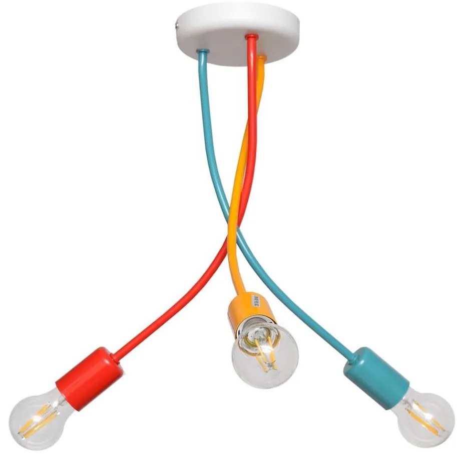 Lampadario per bambini a sospensione con supporto rigido HARVARD 3xE27/15W/230V