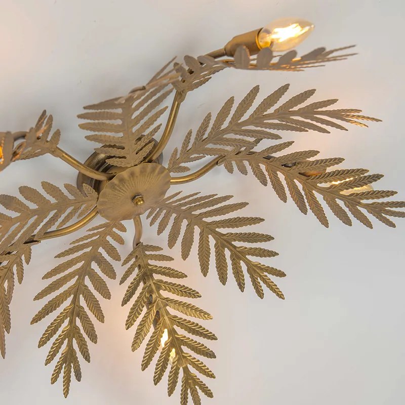 Plafoniera vintage oro 70 cm 5 luci - Botanica