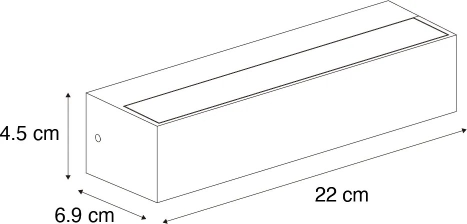 Lampada da parete moderna nera con LED IP65 - Steph