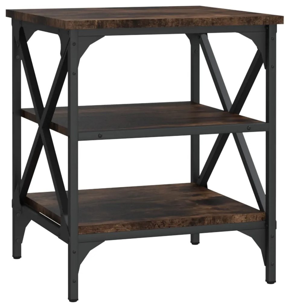 Tavolino da salotto rovere fumo 40x42x50cm in legno multistrato
