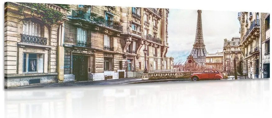 Quadro su tela – Vista sulla Torre Eiffel dalla strada di Parigi