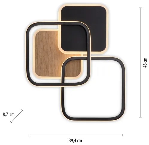 Leuchten Direkt 14117-78 - Plafoniera LED SEVENT LED/36W/230V nero/marrone