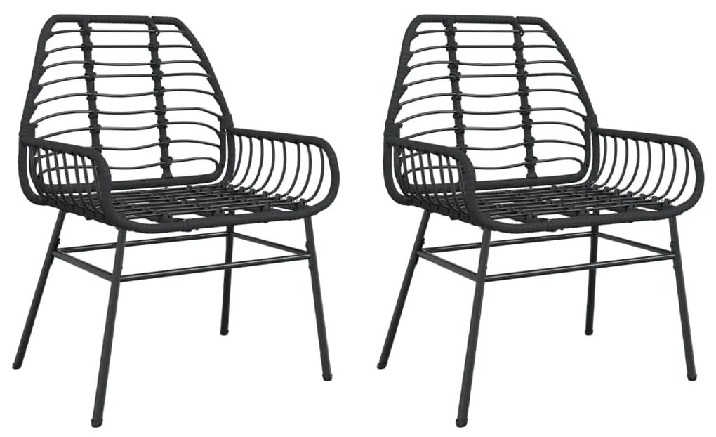 Sedie da giardino set 2 pz polyrattan nero