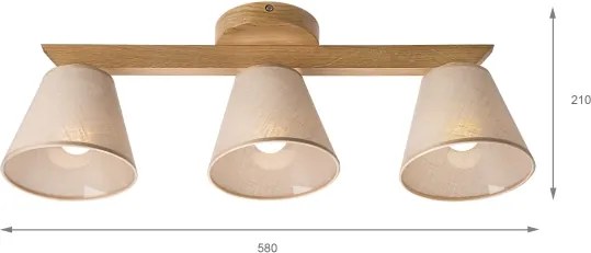 Plafoniera ANTONIO 3xE14/40W/230V rovere