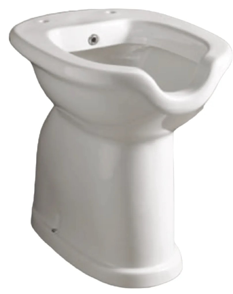 Vaso/Bidet a Terra Accessibile Con Scarico a Parete Bianco Lucido