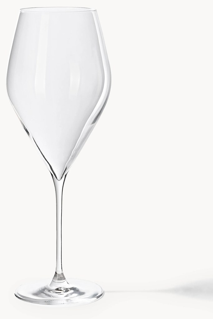 Set di 4 bicchieri da vino bianco in cristallo Silvio