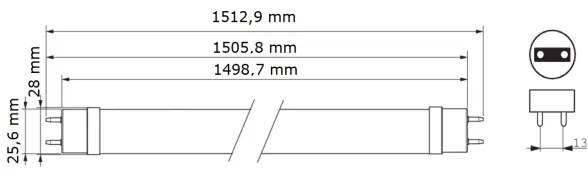 Philips MASTER T8 LED tubo fluorescente G13/24W/80V 6500K 150 cm