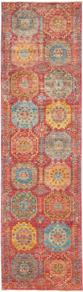 Samarkand Tappeto 80 x 280 Viola (Pakistan) Annodato A Mano