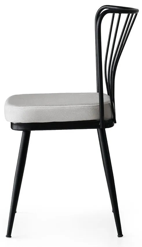 Set di 2 sedie da pranzo in metallo bianco-nero Yildiz - Kalune Design
