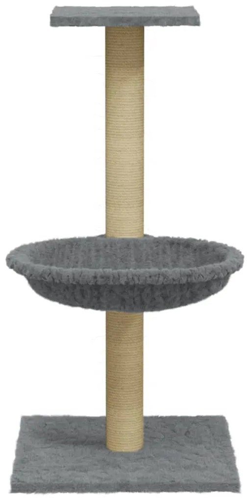 Albero per gatti con palo tiragraffi sisal grigio chiaro 74 cm