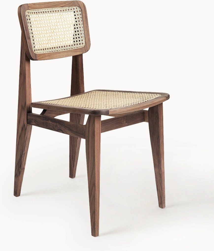Sedia in legno di noce con intreccio viennese C-Chair