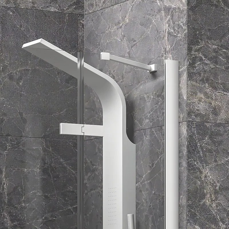 Porta doccia 170cm battente e 2 fissi colore bianco | KT6000B - KAMALU