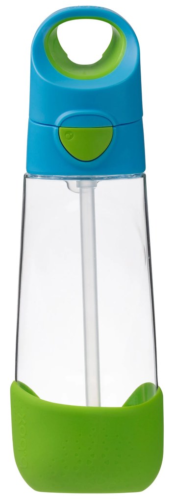 Bottiglia con cannuccia 600 ml – blu/verde