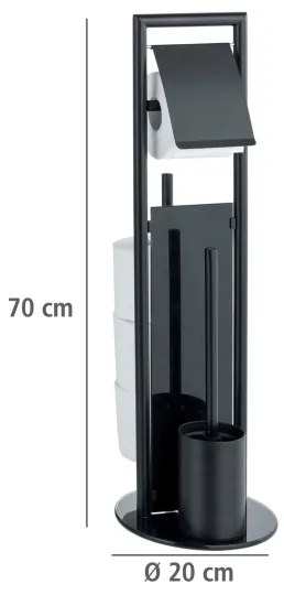 WENKO 24982800 - Set WC RAVINA 20x70 cm acciaio inox/nero