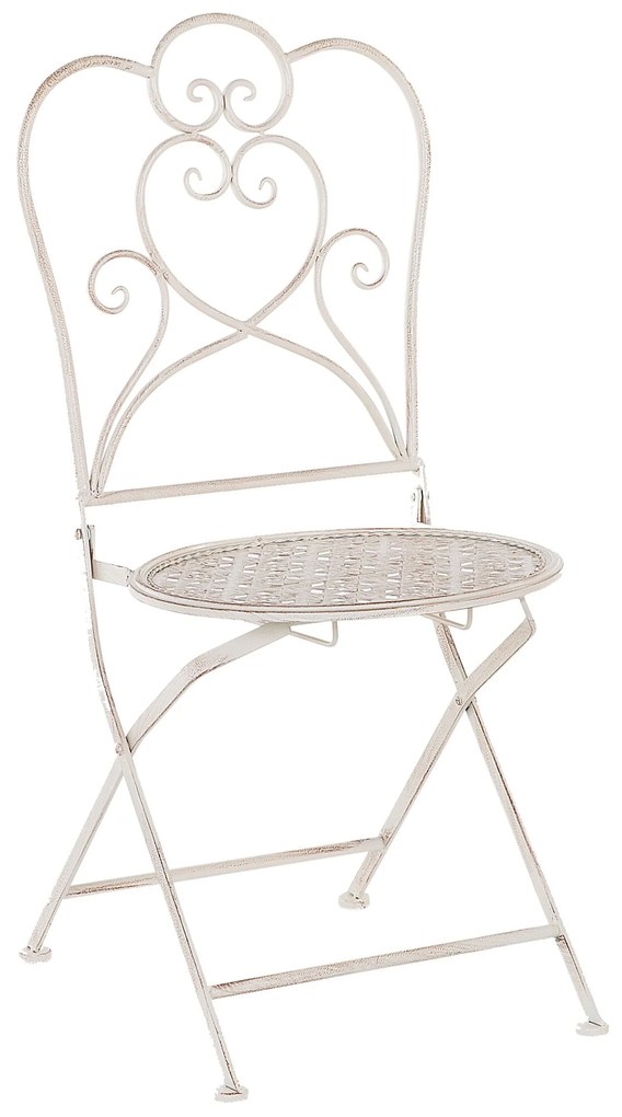 Set da balcone di un tavolo e due sedie beige/bianco sporco TRIESTE Beliani