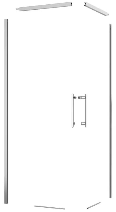 Kit di installazione telaio e ferramenta per cabine doccia ad apertura scorrevole REMIX L 80 x H 195 x P 80 cm cromato lucido