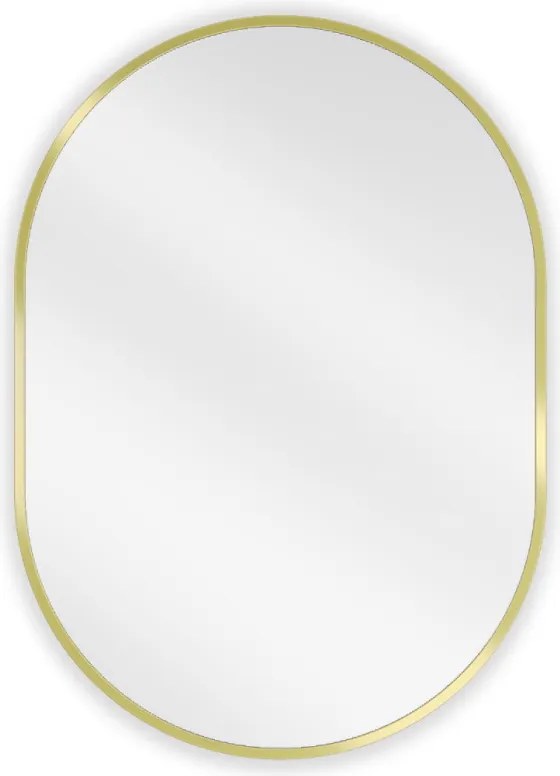 Mexen Loft specchio da bagno ovale 70 x 50 cm, cornice oro spazzolato - 9851-070-050-000-50