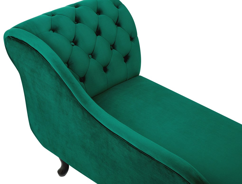 Chaise longue destra in velluto verde NIMES Beliani