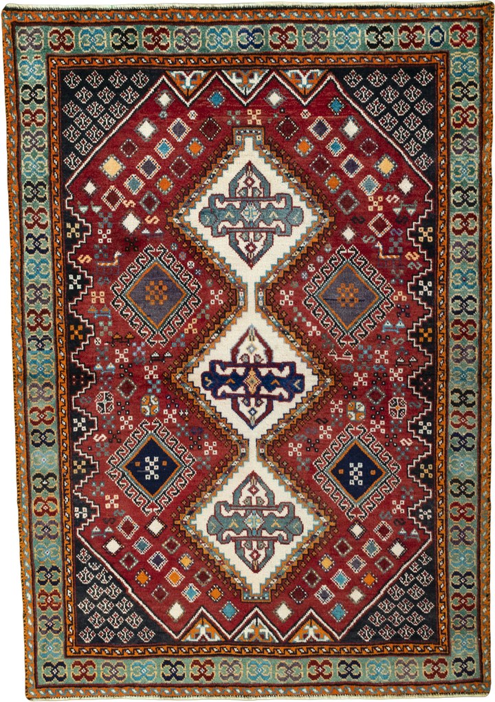 Shiraz Tappeto persiano 200x140 Rosso (Iran) Annodato A Mano