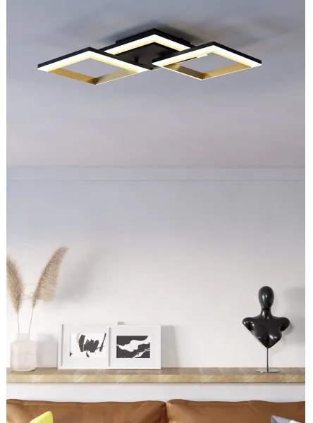 Eglo 901222 - Plafoniera LED dimmerabile CALLIERA LED/20W/230V nero/oro