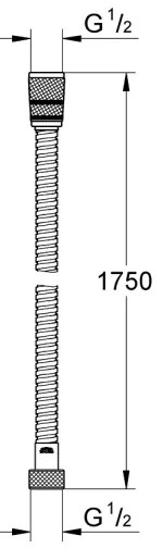 GROHE 22100000 - VITALIOFLEX METAL LONG-LIFE Tubo doccia da 1750 mm, cromato