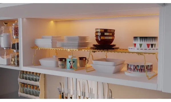 Organizzatore per scaffali 42x19 cm oro