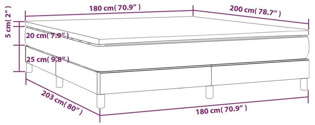 Giroletto a Molle con Materasso Tortora 180x200 cm in Tessuto