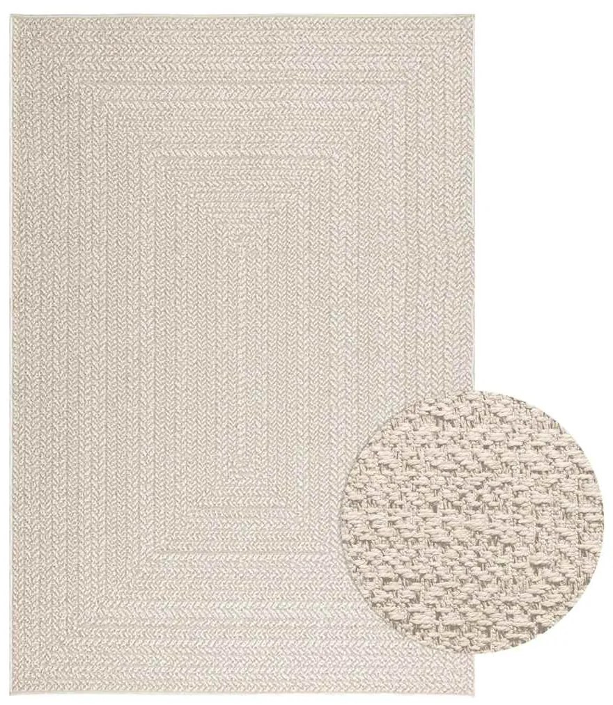 Tappeto Zızur Crema 140x200 Cm Aspetto Iuta Interni Ed Esterni /