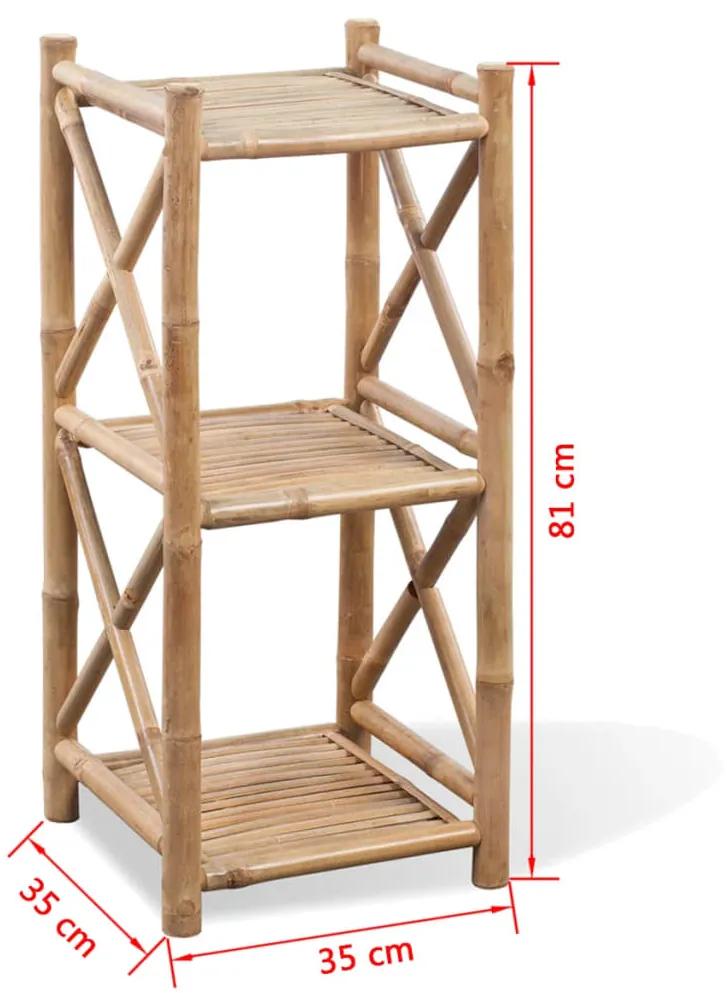Scaffale a 3 piani in legno di bambù