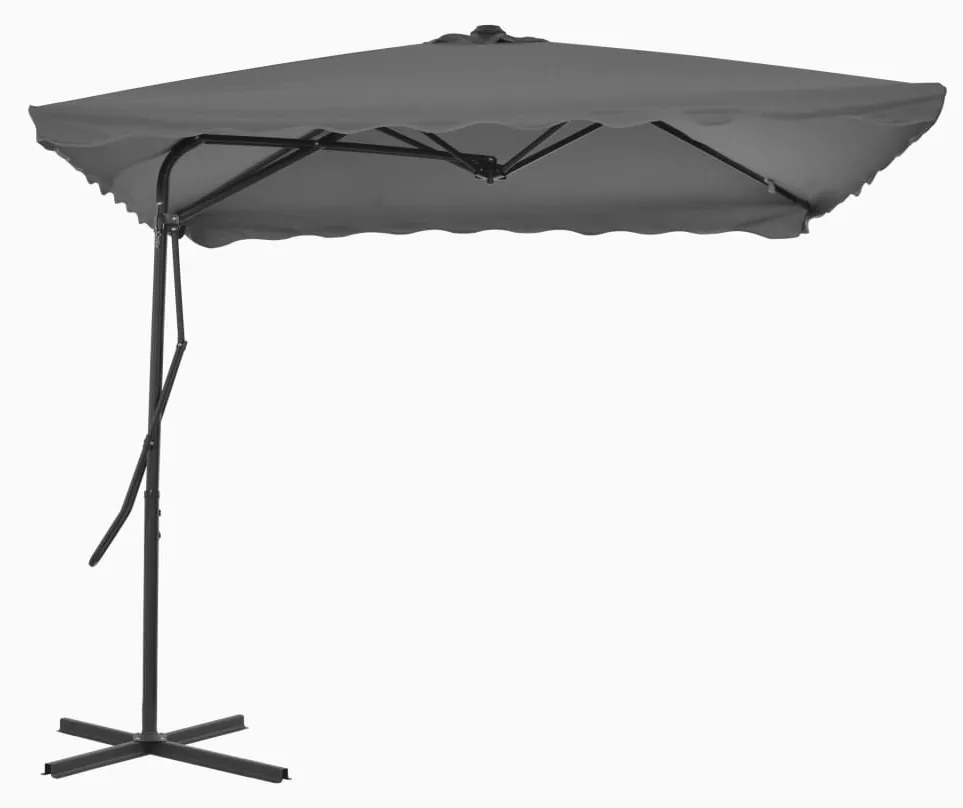 Ombrellone Da Esterni Con Palo İn Acciaio 250x250cm Antracite /