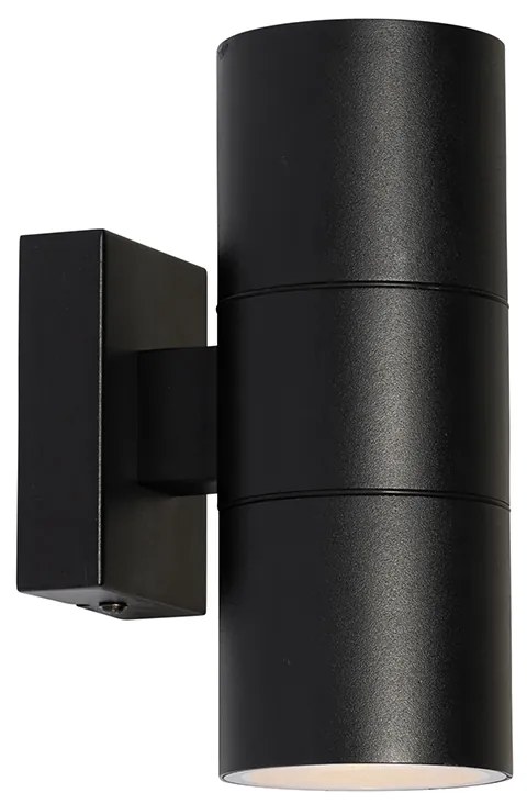 Lampada da parete esterna moderna nera 2 luci AR70 IP44 - Duo